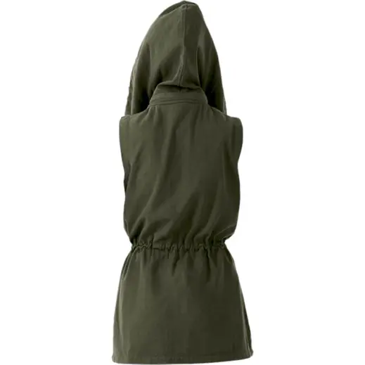 Ladies Heritage Sleeveless Utility Jacket Olive Back